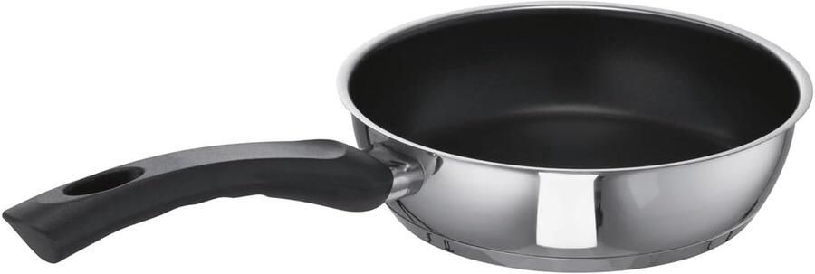 Braadpan Kookpan Stoofpan Gerechten Stoven Energiebesparende Bodem 20 cm Zilver-zwart