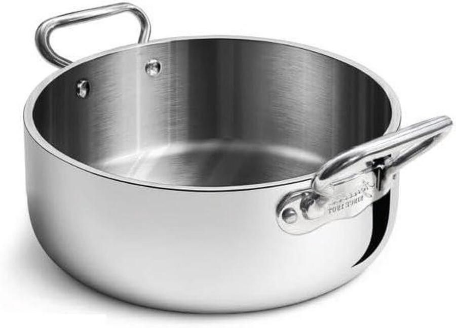 Braadpan Kookpan Stoofpan Grote Maaltijden Bereiden 5-laags Aluminium Roestvrij Staal 24 cm Zilver