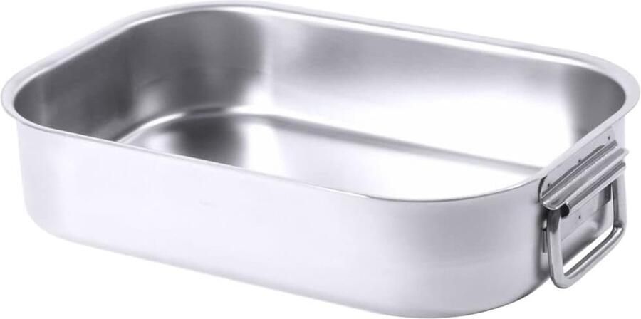 Braadpan Kookpan Stoofpan Langzaam Garen Gepolijste Afwerking 40 cm Zilverkleurig