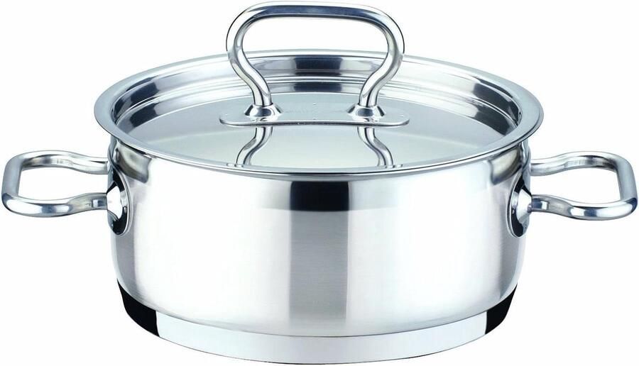 Braadpan Kookpan Stoofpan Langzaam Garen Roestvrij Staal 15 Liter Zilver