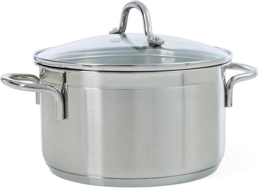Braadpan Kookpan Stoofpan Langzaam Garen Sandwichbodem 18 cm 2 Liter Zilver