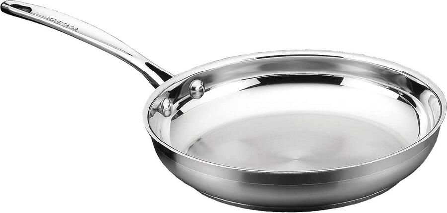 Braadpan Kookpan Stoofpan Langzaam Garen Sandwichbodem Aluminiumkern 26 cm Zilver