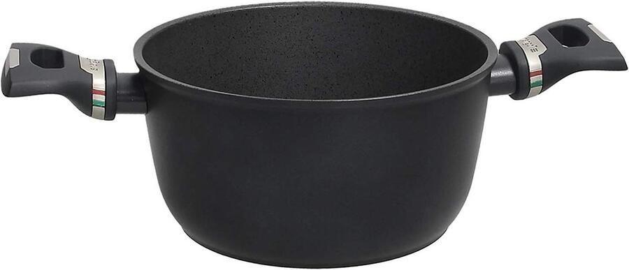 Braadpan Kookpan Stoofpan Vlees en Groenten Braden Recycled Aluminium Behuizing 20 cm Zwart