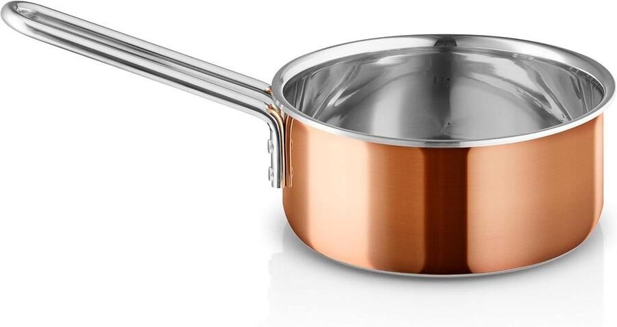 Braadpan Koper Kookpan Sauspan Koken en Sudderen Drielaagse Constructie 1.5 Liter Koper