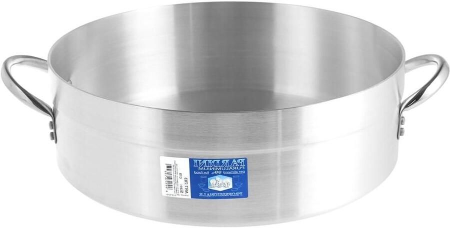 Braadpan Laag Aluminium Pan Gerechten Stoven Met Twee Handgrepen 28 cm Grijs