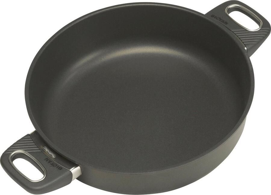 Braadpan laag inductie geschikt voor kookplaten 22 cm diameter 28 cm