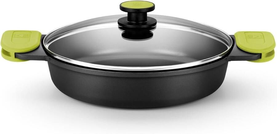 Braadpan Laag Kasserol Gerechten Bereiden 36 cm Diameter 50 x 36 x 8.6 cm Zwart