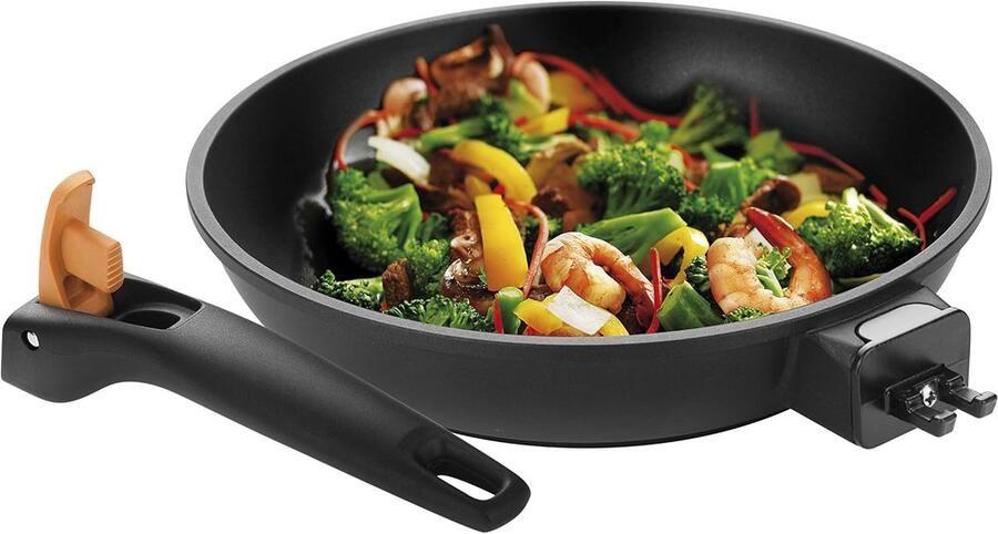 Wok Pan Roerbakpan Snel Koken Antiaanbaklaag 28 cm Zwart