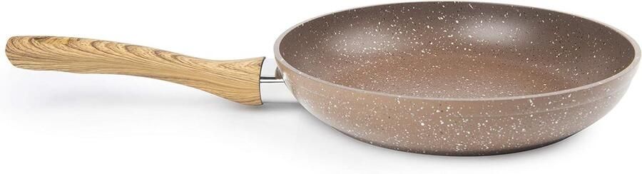 Braadpan met Antiaanbaklaag Koekenpan Koopmanspan Dagelijks Koken 4-Laags Steeneffect Coating 28 cm Bruin