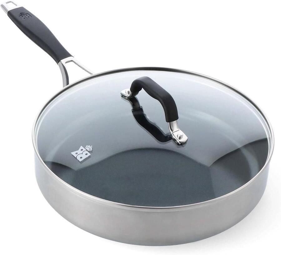 Braadpan met Antiaanbaklaag Kookpan Hapjespan Grote Maaltijden Bereiden PFAS-vrije Keramische Laag 28 cm 36 L