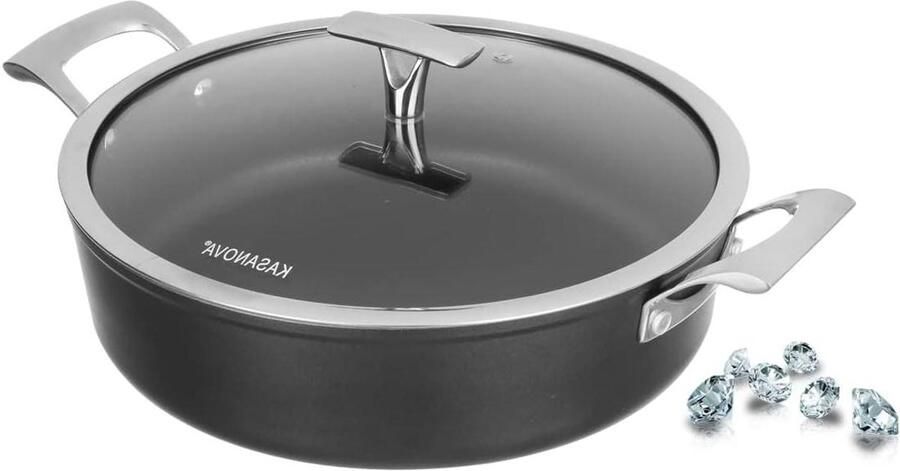 Braadpan met antiaanbaklaag Omeletpan Koekenpan Gezond Koken Vrij van PFOA nikkel 27 cm Zwart