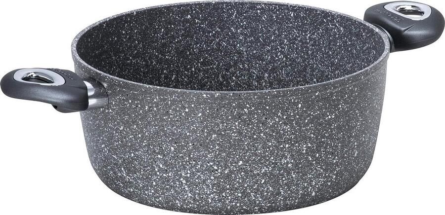 Braadpan met antiaanbaklaag Stoofpan Koekenpan Gezond Koken Volledige inductiebodem 24 cm Grijs