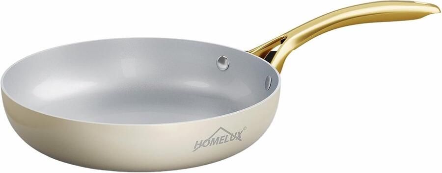 Braadpan met Coating Keramische Pan Gezond Koken Voor Alle Warmtebronnen 24 cm Wit