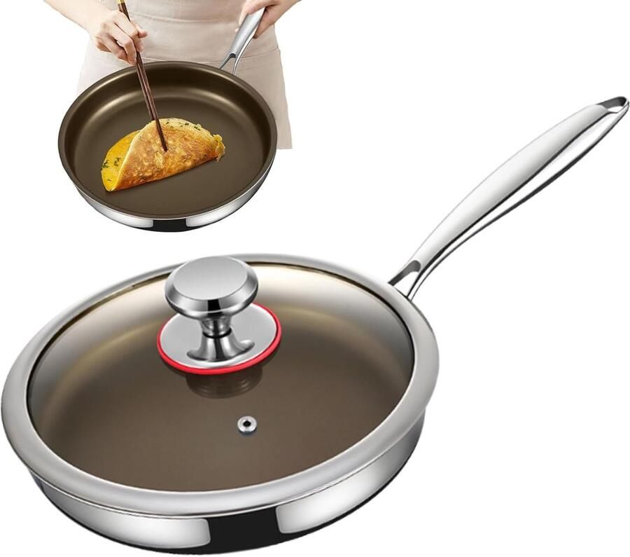 Koekenpan Antiaanbak Braadpan Inductie Omelet Vlees Bakken Gelijkmatige Warmteverdeling 22-28 cm