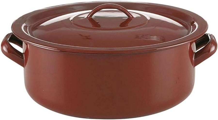 Braadpan met deksel Kookpan Stoofpan Klassiek Koken Geëmailleerd Staal 14 cm Zwart