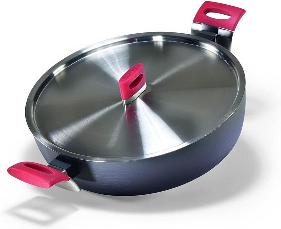 Braadpan met deksel Gietpan Langzaam Garen Natuurlijke antiaanbaklaag 28 cm 43 liter Zwart