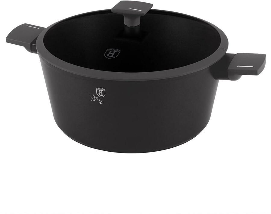 Braadpan met deksel Grote pan Langzaam garen Energiebesparend koken 30 cm Antraciet