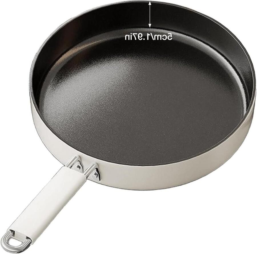 Braadpan met Deksel Keramische Pan Maaltijden Bereiden Titanium Keramische Coating 24 cm Wit en Zwart