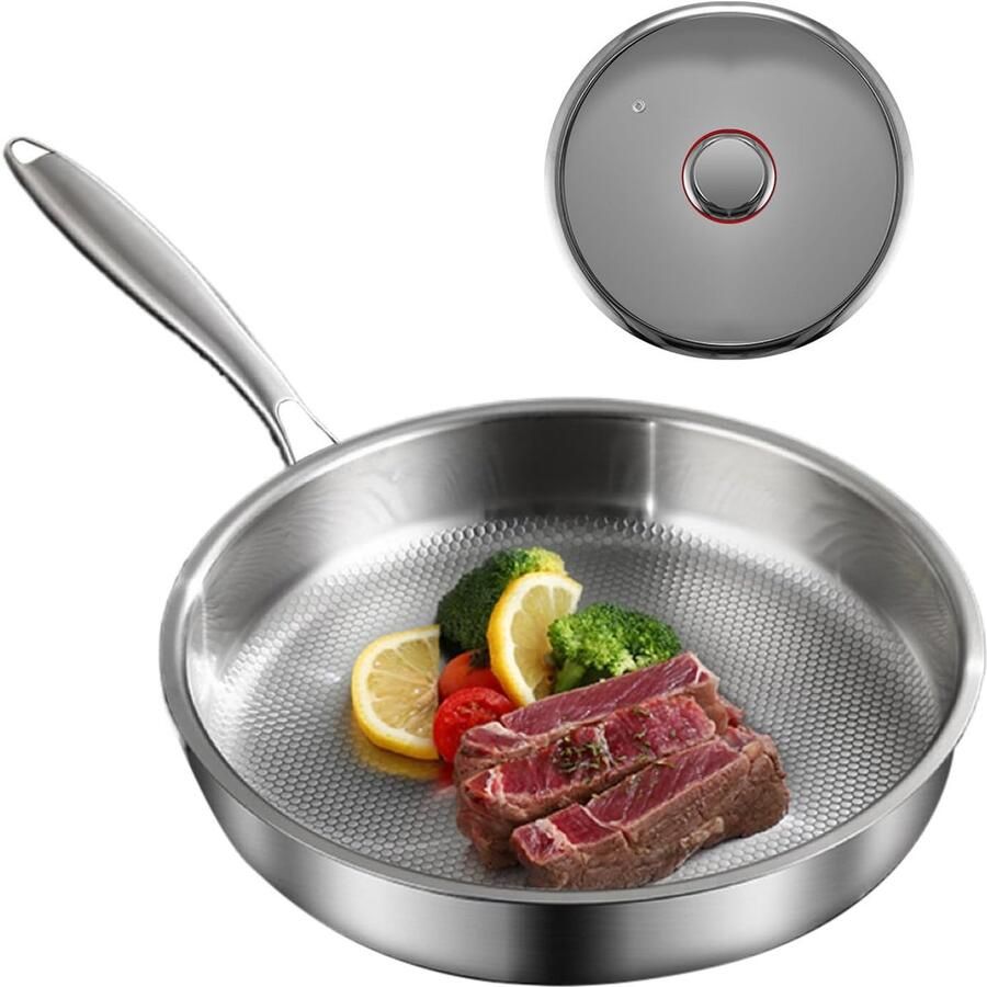 Braadpan met deksel Koekenpan aanbakvrij Eten bereiden Verwisselbare handgrepen gewichten Meerkleurig