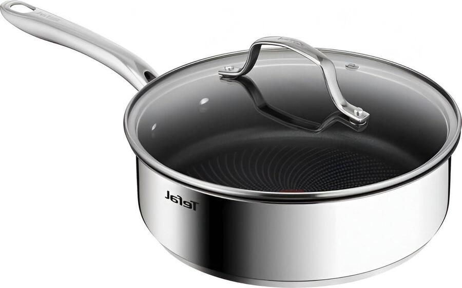Braadpan met deksel Koekenpan Kookpan Perfect aanbraden Thermo-Signal indicator Diameter 24 cm Zilver