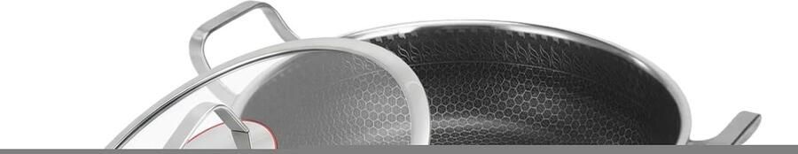 Braadpan met Deksel Koekenpan Roestvrij Staal Veelzijdig Koken Hittebestendige Handgrepen 26-30 cm Zilver