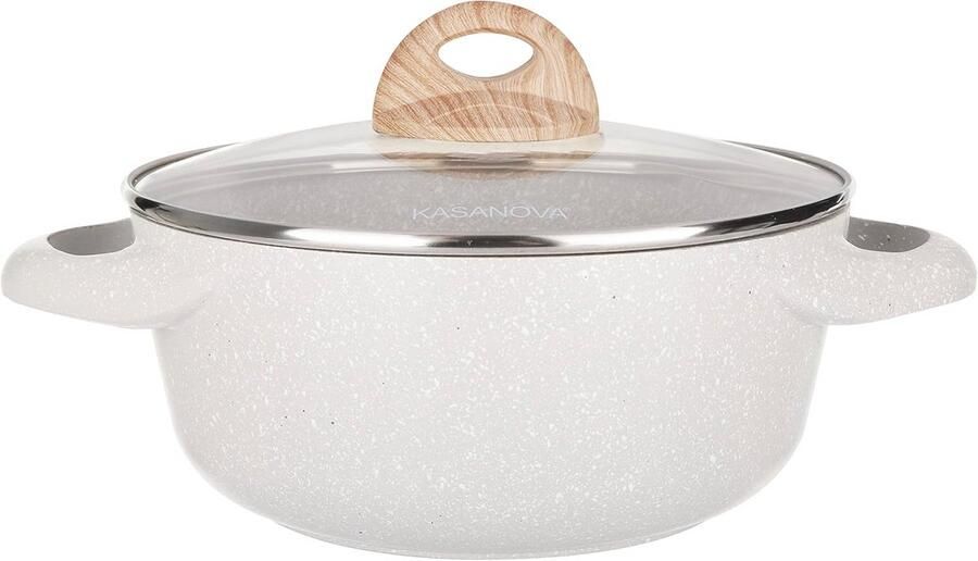 Braadpan met deksel Kookpan Aluminium Gezond Koken 4-laags anti-aanbak 24 cm Zilver