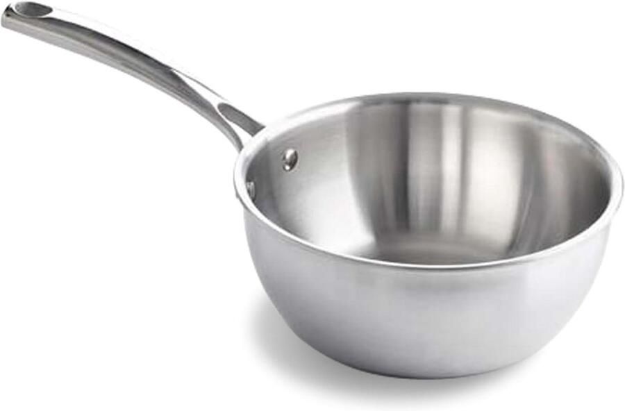 Braadpan met deksel Kookpan Gelijkmatig koken 3-laags constructie 24 cm Zilver