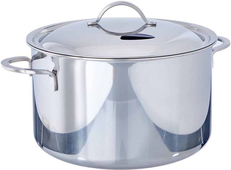 Braadpan met deksel Kookpan RVS Koken op inductie 5-laags materiaal 20 cm 3.7 liter Zilver