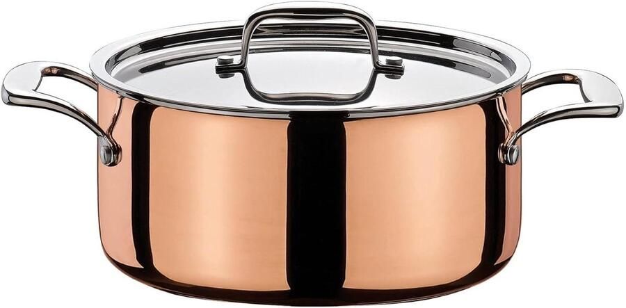 Braadpan met Deksel Kookpan Sauspan Gerechten Bereiden Meerlaags Materiaal 16 cm Brons