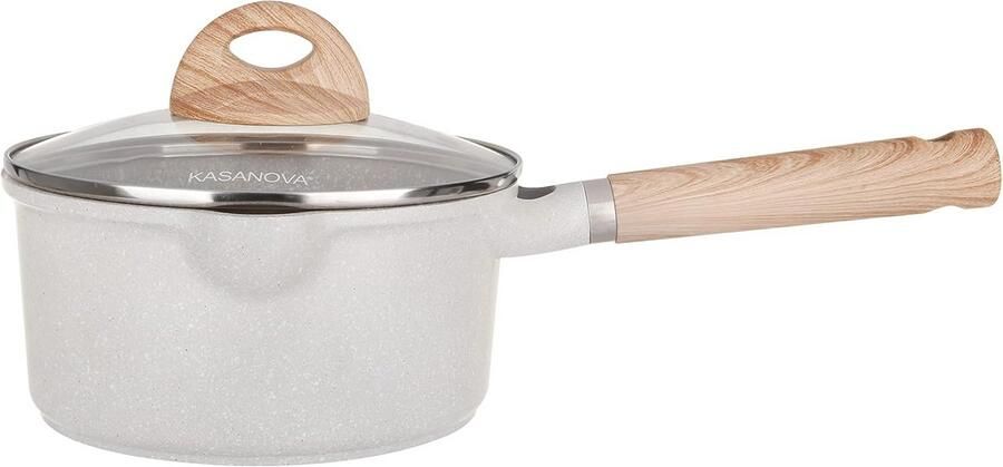 Braadpan met deksel Kookpan sauspan Gezond koken 4-laags antiaanbaklaag 18 cm Grijs