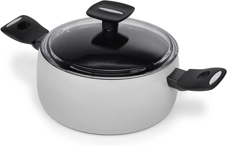 Braadpan met deksel Kookpan Stoofpan Gelijkmatig Koken Antiaanbaklaag 20 cm Zwart