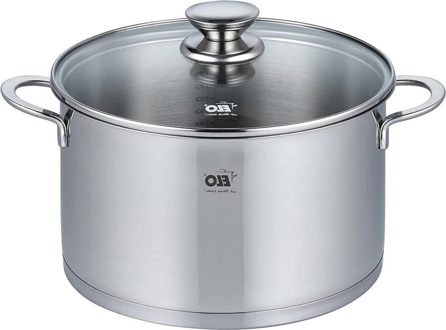 Braadpan met Deksel Kookpan Stoofpan Gezond Koken Ingebouwd Doseersysteem 24 cm 5.8 liter Roestvrij Staal