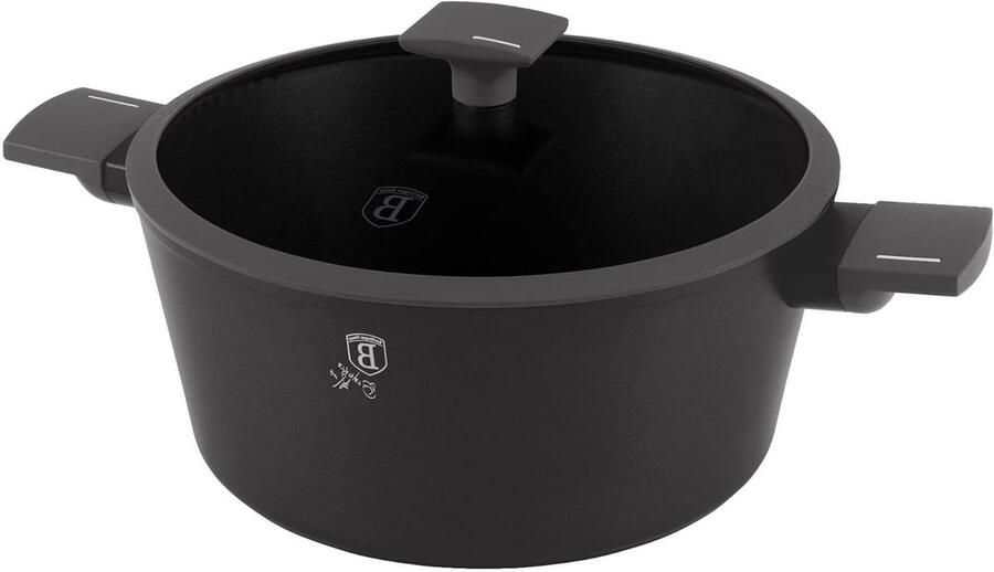 Braadpan met Deksel Kookpan Stoofpan Grote Maaltijden Bereiden Titanium Antiaanbaklaag 28 cm Antraciet