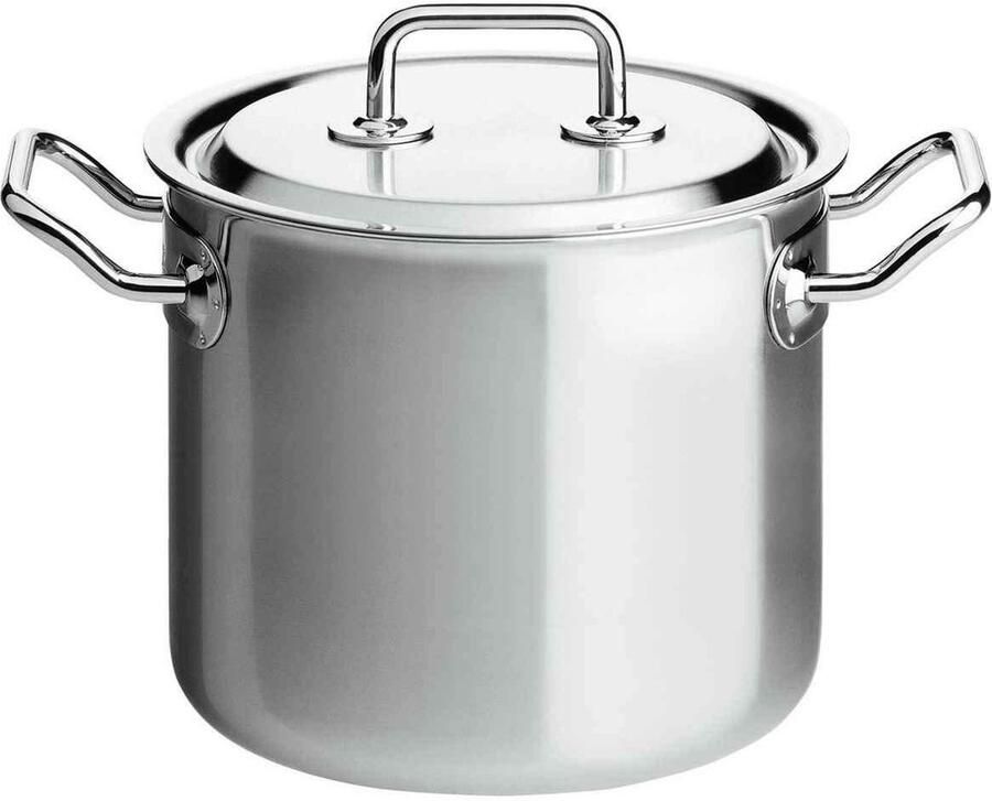 Braadpan met deksel Kookpan Stoofpan Langzaam Garen 5-laags Materiaal 22 cm Zilver