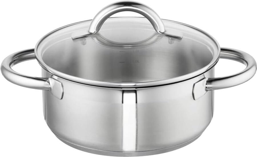 Braadpan met deksel Kookpan Stoofpan Langzaam Garen Energiebesparende bodem 20 cm Roestvrij staal