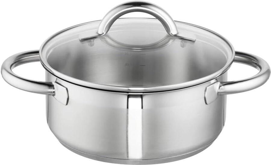 Braadpan met Deksel Kookpan Stoofpan Langzaam Garen Energiebesparende Bodem 20 cm Roestvrij Staal