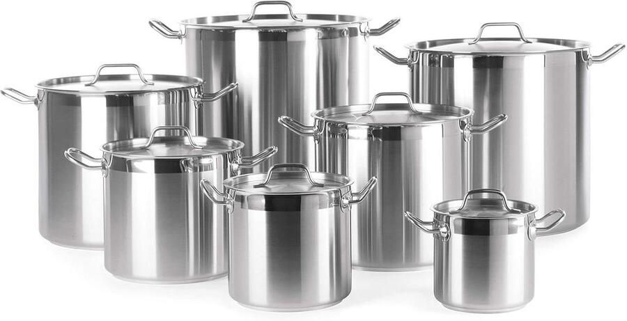 Braadpan met deksel Kookpan Stoofpan Langzaam Garen Naadloze Inductiebodem 24 Liter Roestvrij staal