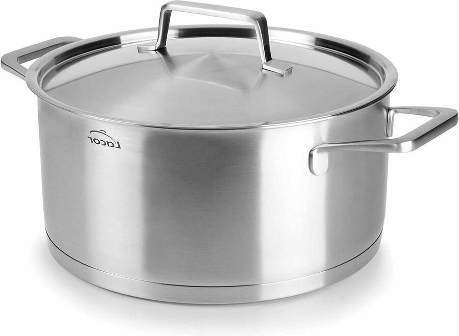 Braadpan met deksel Kookpan Stoofpan Langzaam Garen Sandwich Bodem 1.5 Liter Zilver