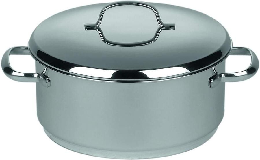 Braadpan met deksel Kookpan Stoofpan Langzaam Garen Thermo-capsulebodem 18 cm 2 Liter Roestvrij staal