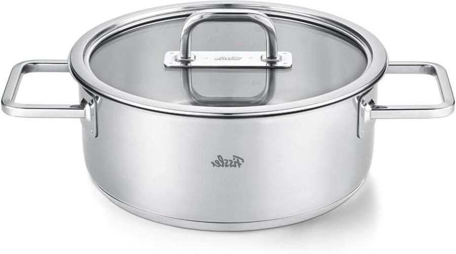 Braadpan met deksel Kookpan Stoofpan Stoofgerechten Bereiden Gelijkmatige Warmteverdeling 20 cm Zilver