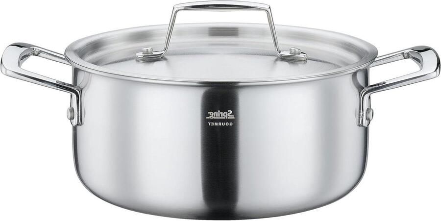 Braadpan met Deksel Kookpan Stoofpan Stoofgerechten Maken Meerlaags Materiaal 20 cm 2.7 Liter Zilverkleurig