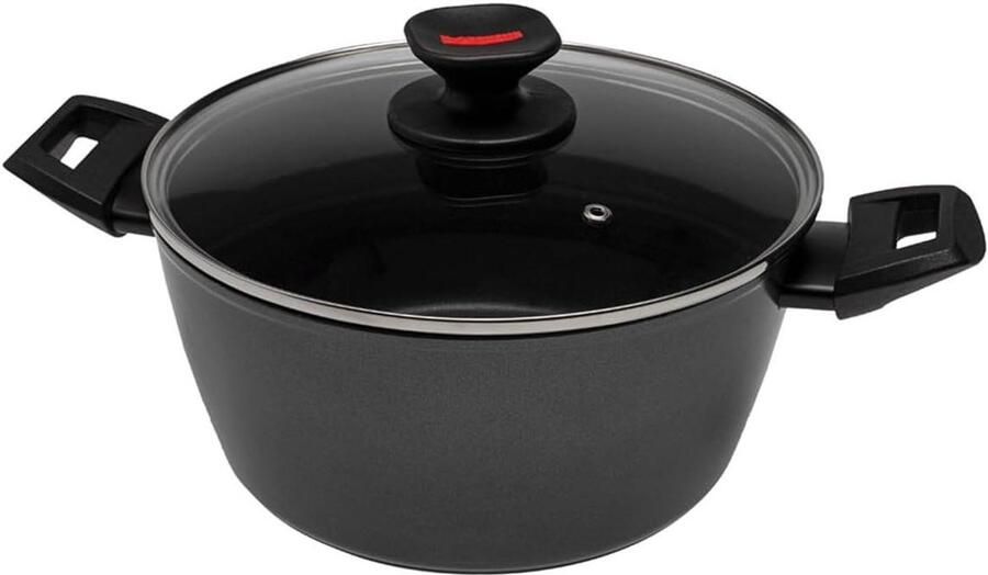 Braadpan met Deksel Kookpan Stoofpan Stoofschotels Maken Extra Dikke Bodem 20 cm Zwart