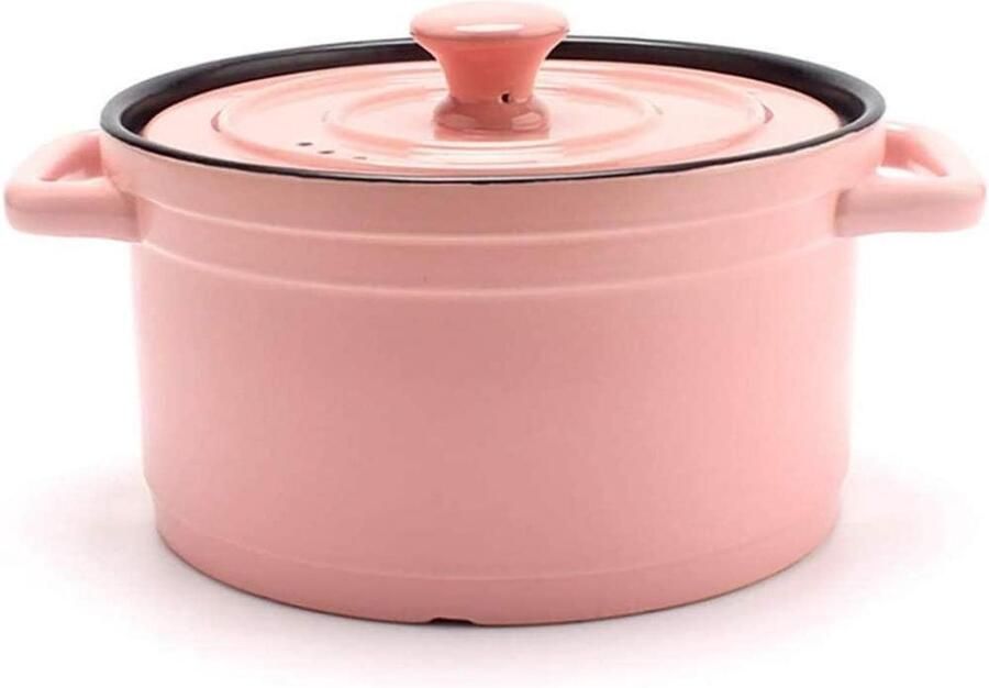 Braadpan met deksel Kookpot Soeppan Gezond Koken Anti-aanbak keramiek 5L Roze - Foto 1