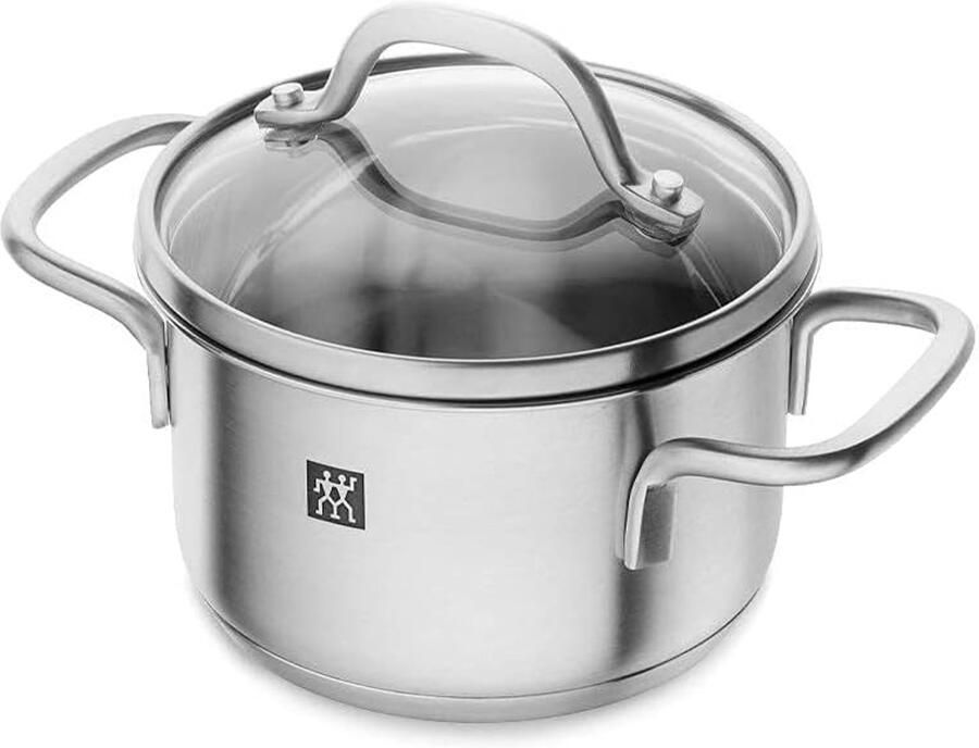 Braadpan met Deksel Lage Pan Koken en Braden Roestvrij Staal 12 cm Zilver