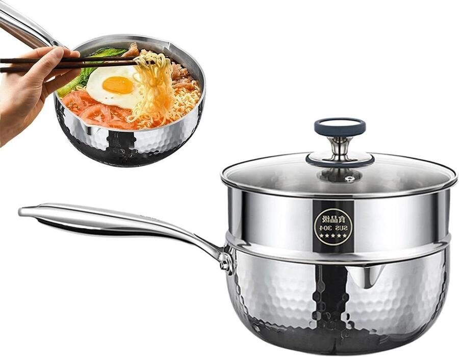 Braadpan met Deksel Soeppan Kookpan Gezond Koken Spatvrij Gieten 22 x 24 x 22 cm Zilver