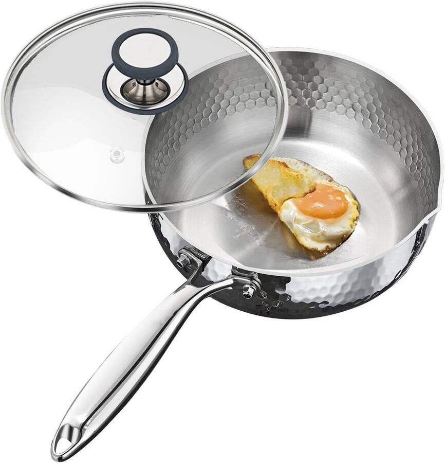 Sauspan met deksel Kookpan Steelpan Gezonde Maaltijden Bereiden Druppelvrije Schenktuiten 22 x 24 x 22 cm