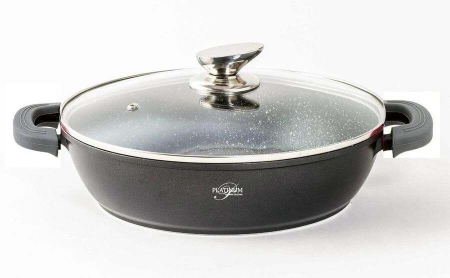 Braadpan met Deksel Stoofpan Gietijzer Langzaam Garen Gelijkmatige Warmteverdeling 24 cm Zwart
