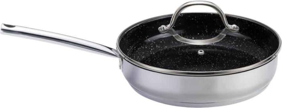 Braadpan met deksel Stoofpan hapjespan Gezond koken Keramische antiaanbaklaag 24 28 cm Zilver