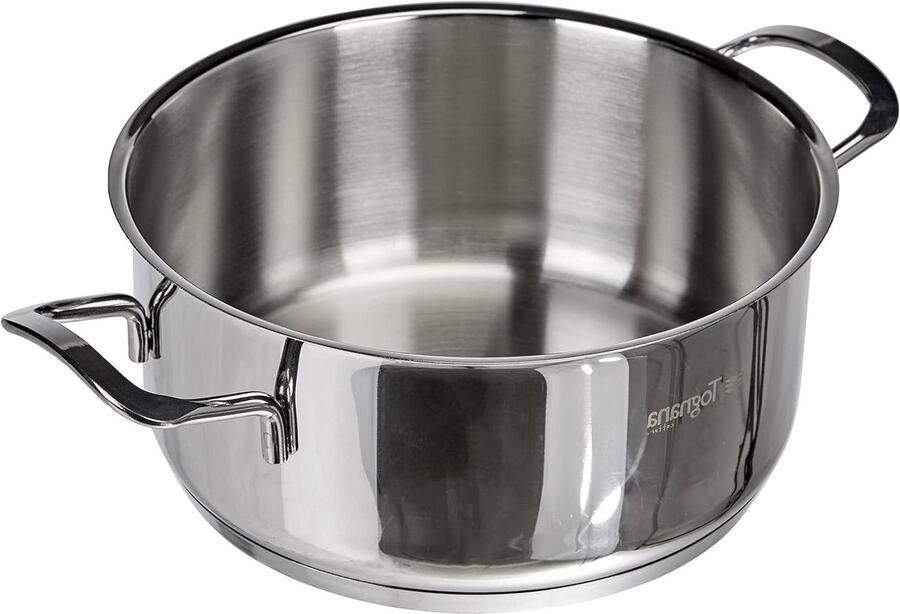 Braadpan met Deksel Stoofpan Kookpan Langzaam Garen Meerlaagse Thermobodem 20 cm Zilver