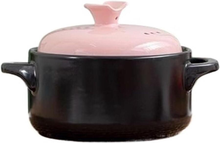 Braadpan met Deksel Stoofpan Soeppan Langzaam Koken Gelijkmatige Warmteverdeling 2510 ml Roze